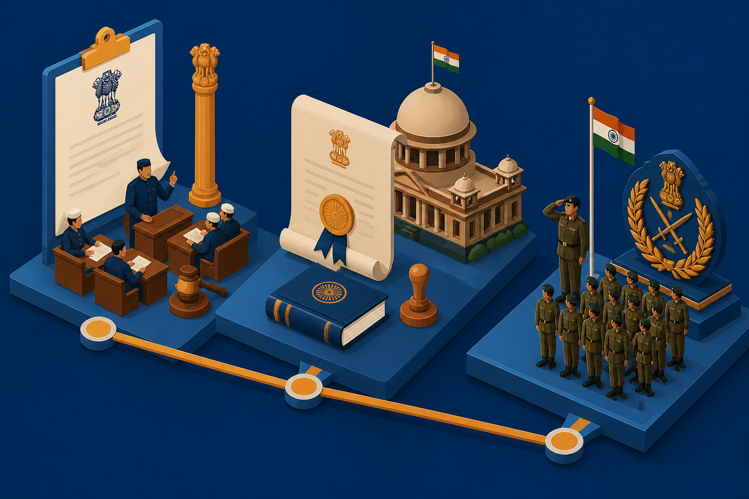 Illustrated timeline of the Territorial Army's legal establishment from 1948 to 1949.